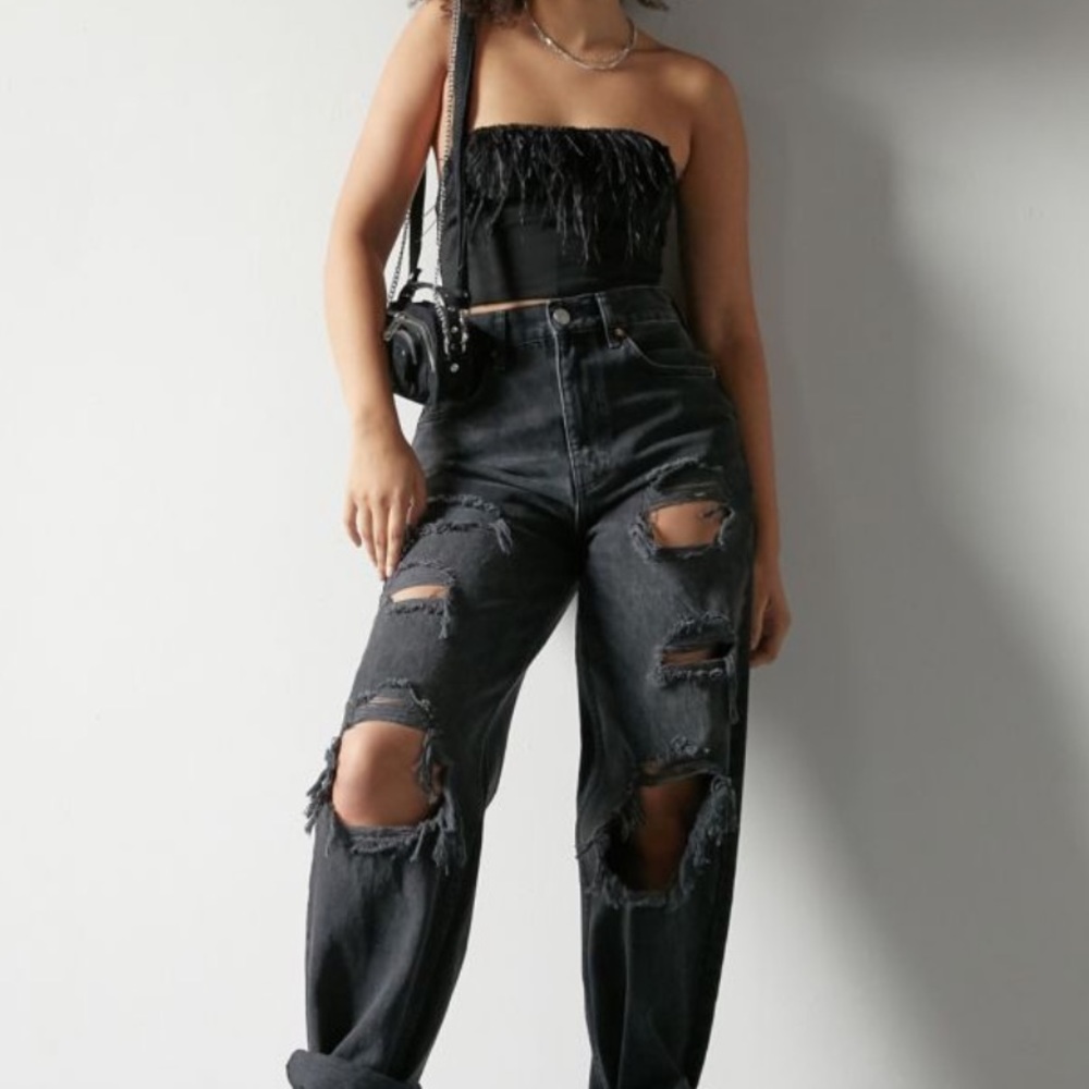 BDG Black ripped mom jeans